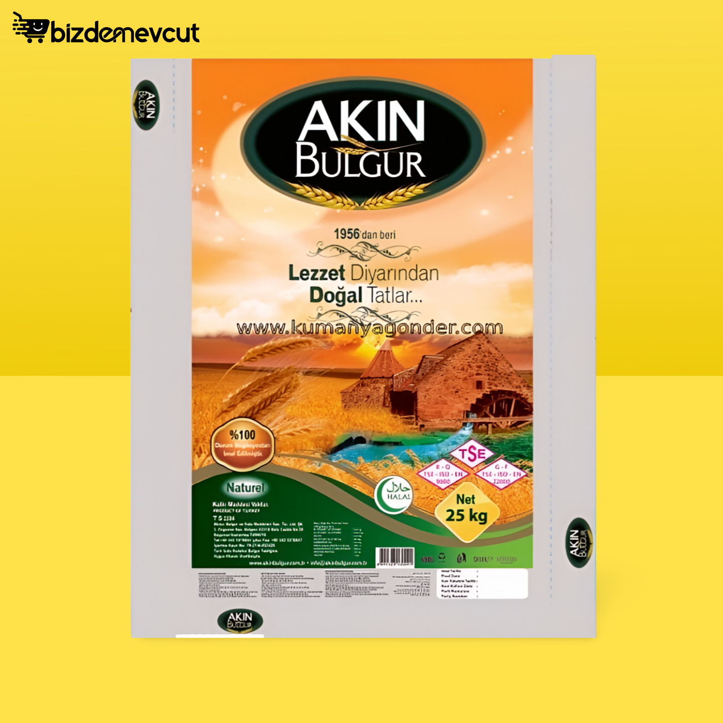 Akın Pilavlık Bulgur 25 Kg