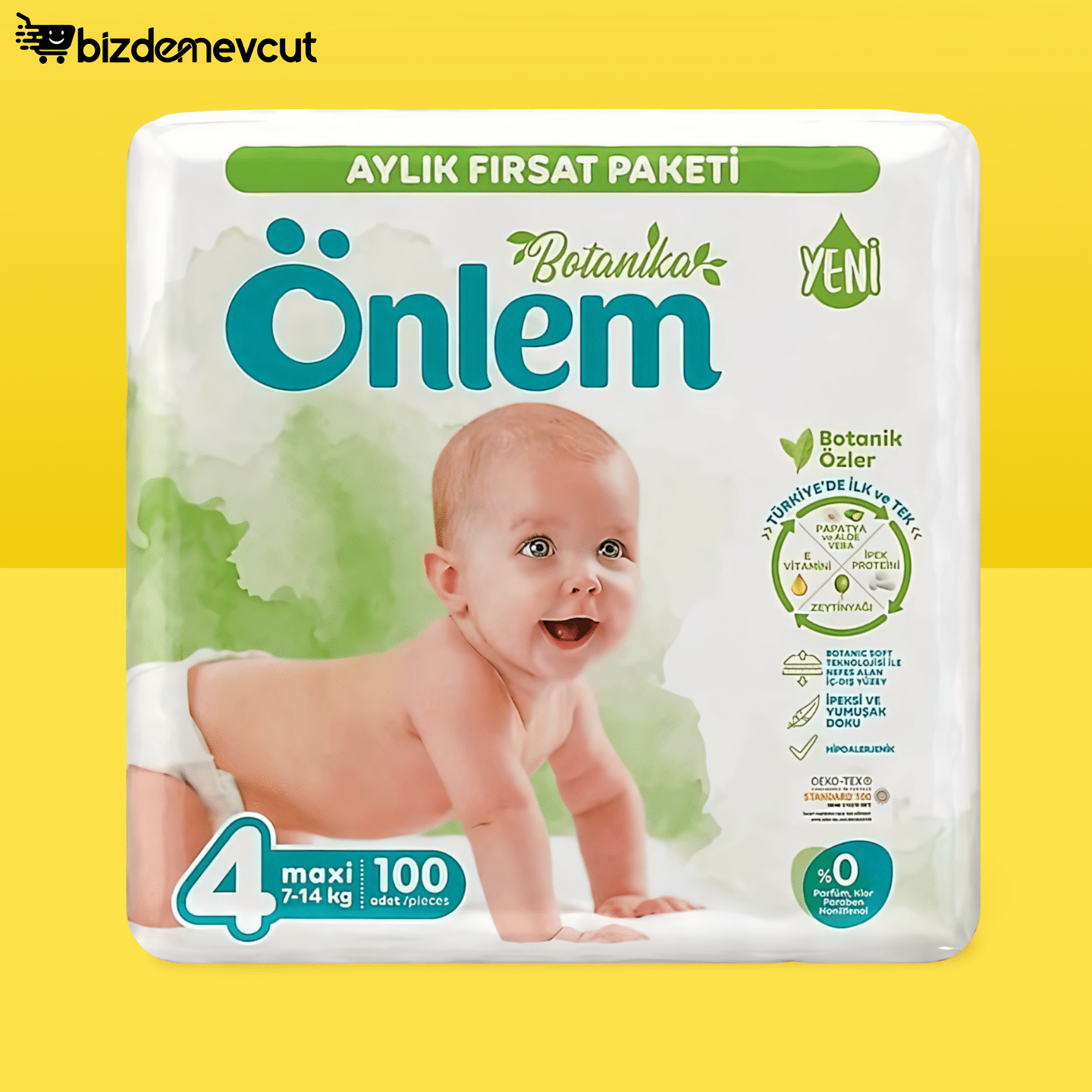 Önlem Botanika 4 Numara Maxi 100'lü Bebek Bezi