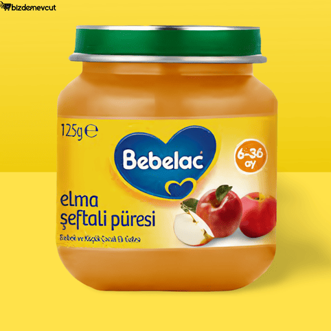 Bebelac Elma Şeftali Püresi Kavanoz Maması 125 Gr